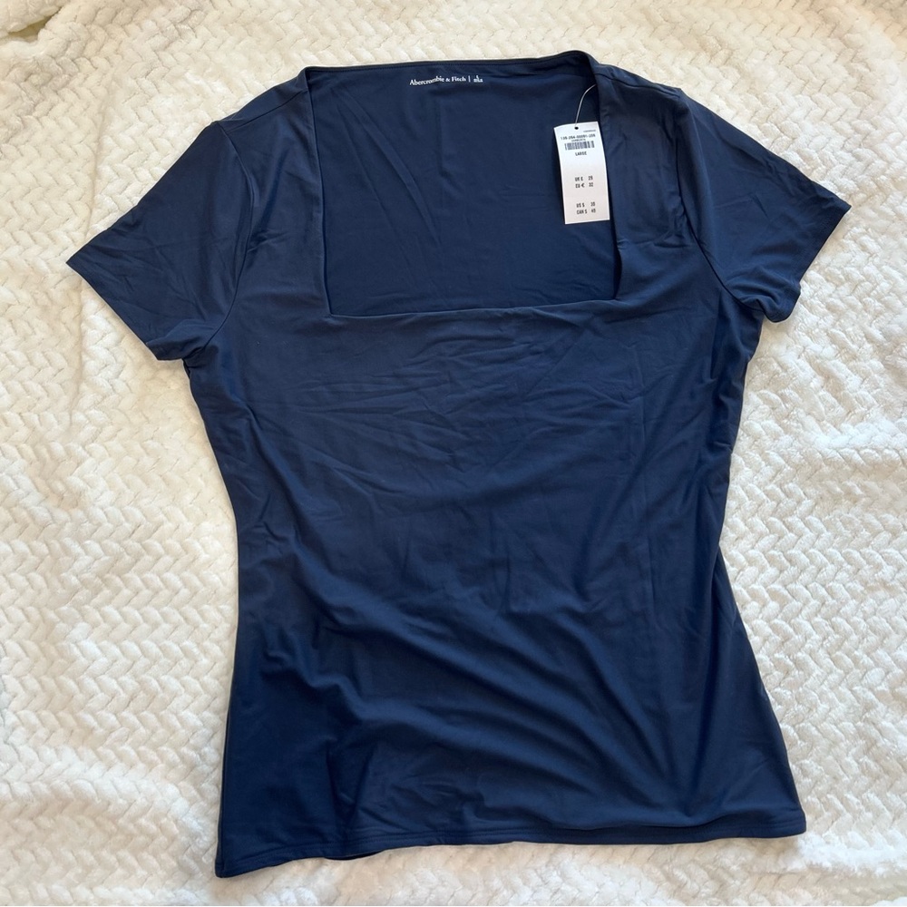 Abercrombie & Fitch Square Neck Navy Top